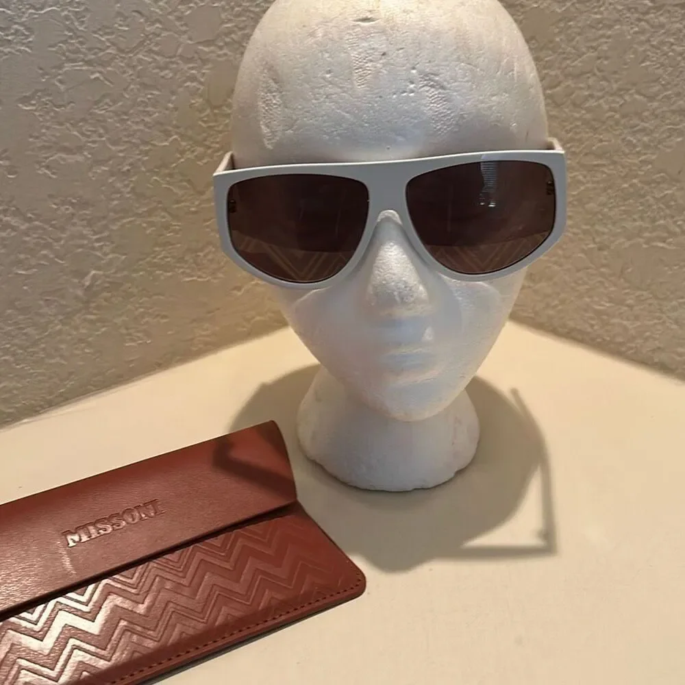 MISSONI MIS 0165/S Sunglasses Ivory White Chunky Wide Frame Y2K Celeb Style NEW